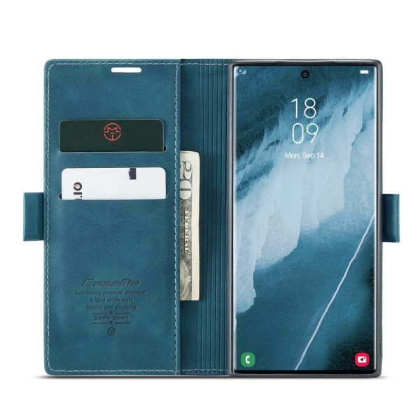 Чохол-книжка CaseMe Нубук для Samsung Galaxy S22 Ultra бірюзовий