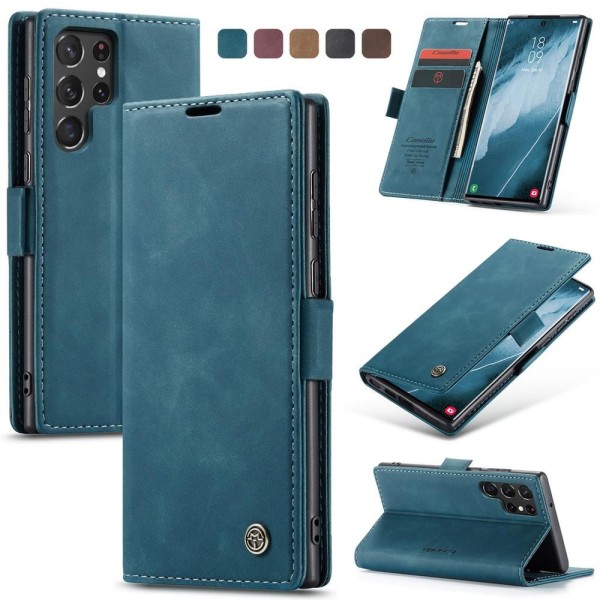 Чохол-книжка CaseMe Нубук для Samsung Galaxy S22 Ultra бірюзовий