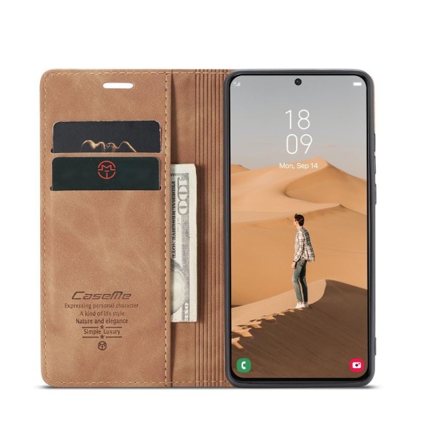 Чохол-книжка CaseMe Нубук для Samsung Galaxy S22 світло-коричневий