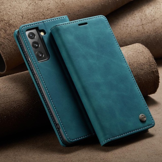 Чохол-книжка CaseMe Нубук для Samsung Galaxy S22 бірюзовий