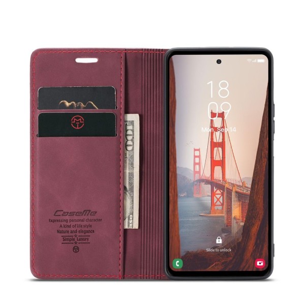 Чохол-книжка CaseMe Нубук для Samsung Galaxy S23 FE бордовий