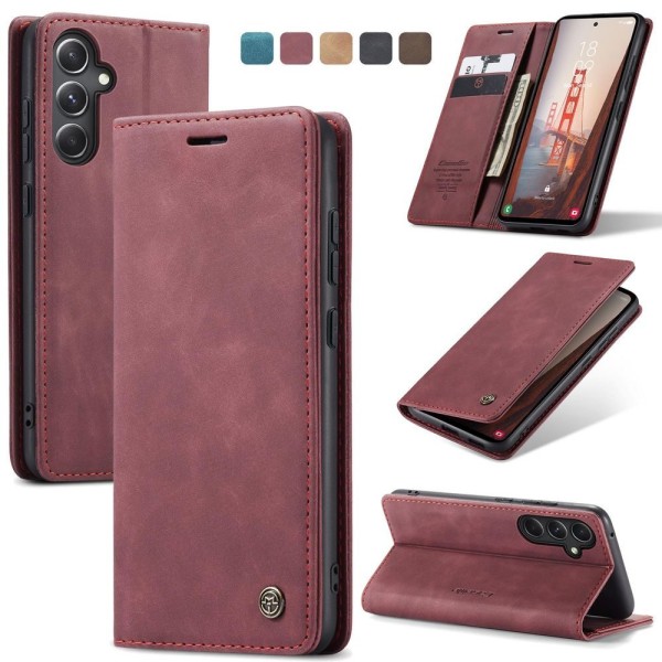 Чохол-книжка CaseMe Нубук для Samsung Galaxy S23 FE бордовий