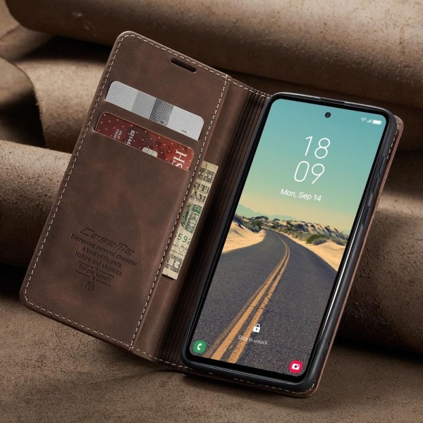 Чохол-книжка CaseMe Нубук для Samsung Galaxy S23 FE темно-коричневий