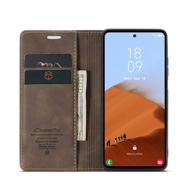 Чохол-книжка CaseMe Нубук для Samsung Galaxy S23 FE темно-коричневий