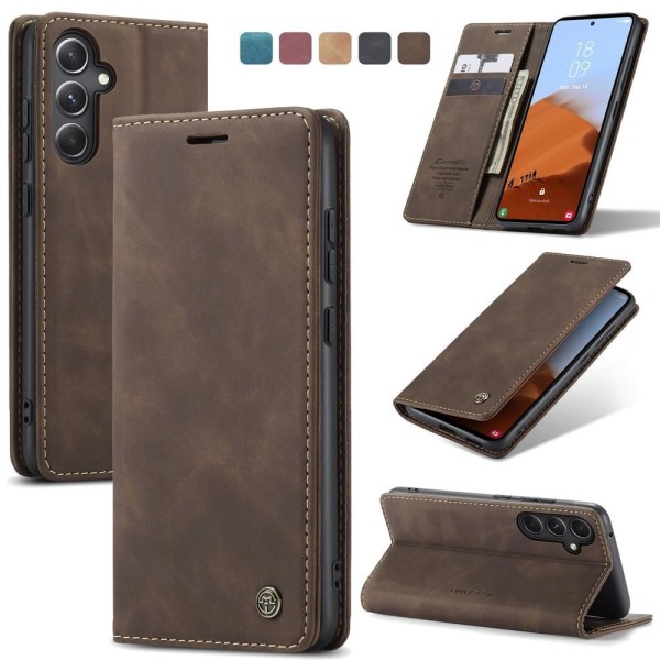 Чохол-книжка CaseMe Нубук для Samsung Galaxy S23 FE темно-коричневий