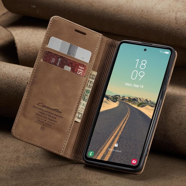 Чохол-книжка CaseMe Нубук для Samsung Galaxy S23 FE світло-коричневий
