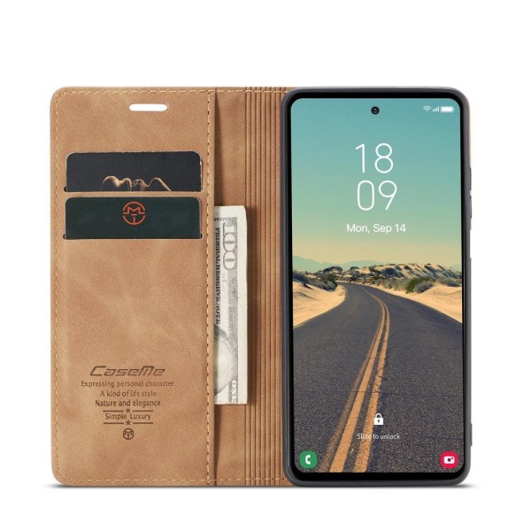 Чохол-книжка CaseMe Нубук для Samsung Galaxy S23 FE світло-коричневий