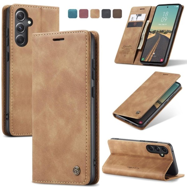 Чохол-книжка CaseMe Нубук для Samsung Galaxy S23 FE світло-коричневий