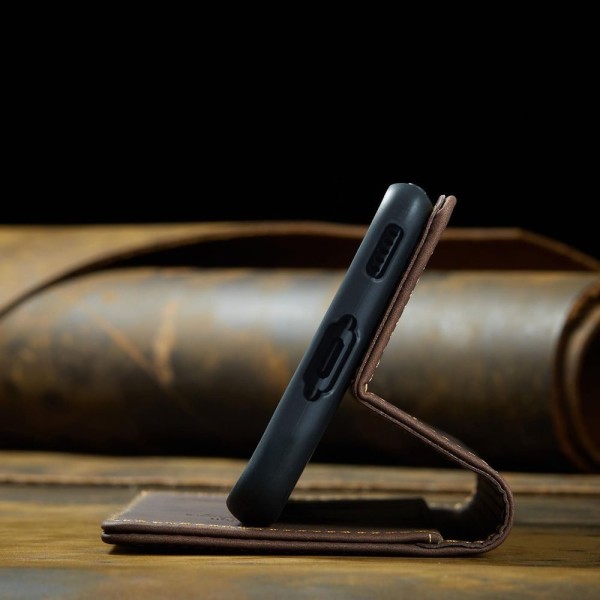 Чохол-книжка CaseMe Нубук для Samsung Galaxy S23 Plus темно-коричневий