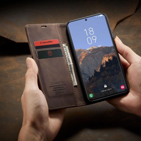 Чохол-книжка CaseMe Нубук для Samsung Galaxy S23 Plus темно-коричневий