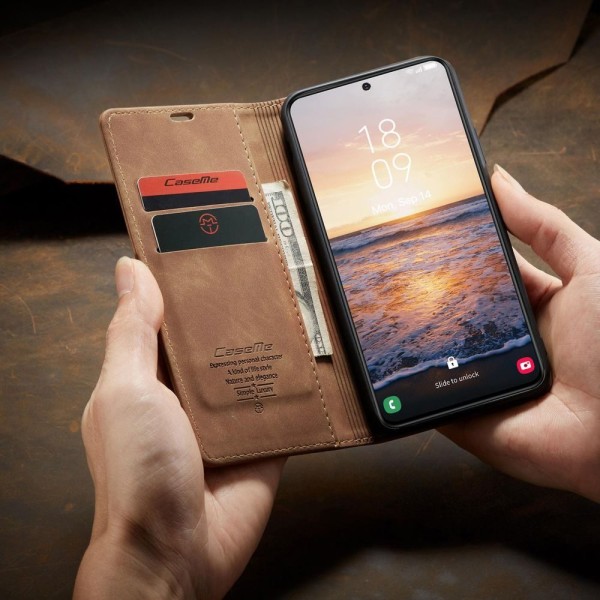 Чохол-книжка CaseMe Нубук для Samsung Galaxy S23 Plus світло-коричневий
