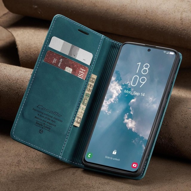Чохол-книжка CaseMe Нубук для Samsung Galaxy S23 Plus бірюзовий