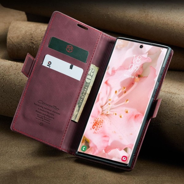 Чохол-книжка CaseMe Нубук для Samsung Galaxy S23 Ultra бордовий