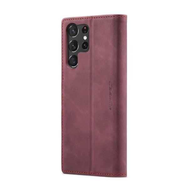 Чохол-книжка CaseMe Нубук для Samsung Galaxy S23 Ultra бордовий