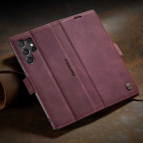 Чохол-книжка CaseMe Нубук для Samsung Galaxy S23 Ultra бордовий