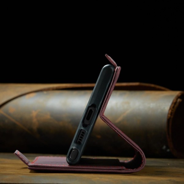Чохол-книжка CaseMe Нубук для Samsung Galaxy S23 Ultra бордовий