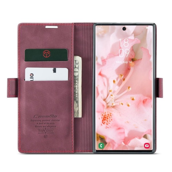 Чохол-книжка CaseMe Нубук для Samsung Galaxy S23 Ultra бордовий