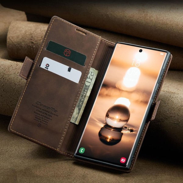Чохол-книжка CaseMe Нубук для Samsung Galaxy S23 Ultra темно-коричневий
