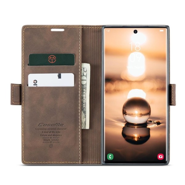 Чохол-книжка CaseMe Нубук для Samsung Galaxy S23 Ultra темно-коричневий