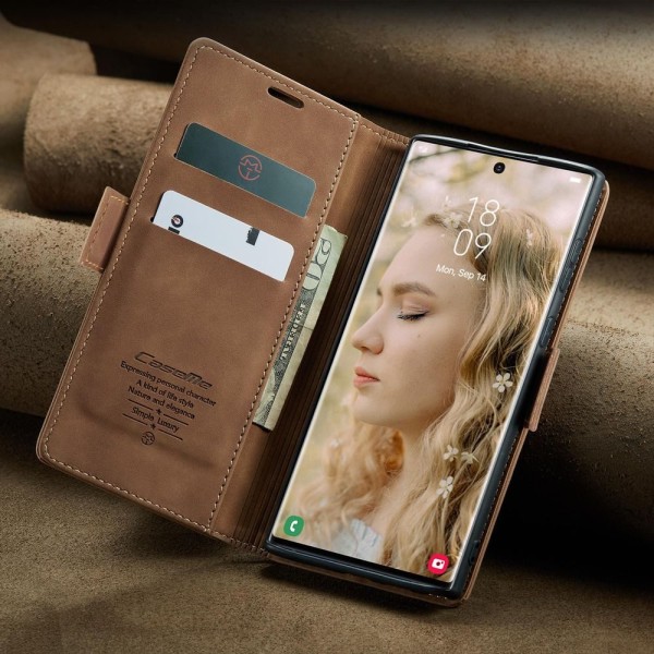 Чохол-книжка CaseMe Нубук для Samsung Galaxy S23 Ultra світло-коричневий
