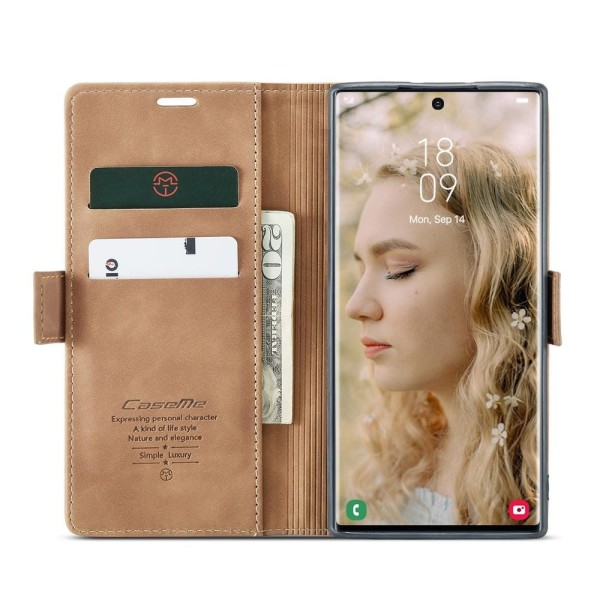 Чохол-книжка CaseMe Нубук для Samsung Galaxy S23 Ultra світло-коричневий