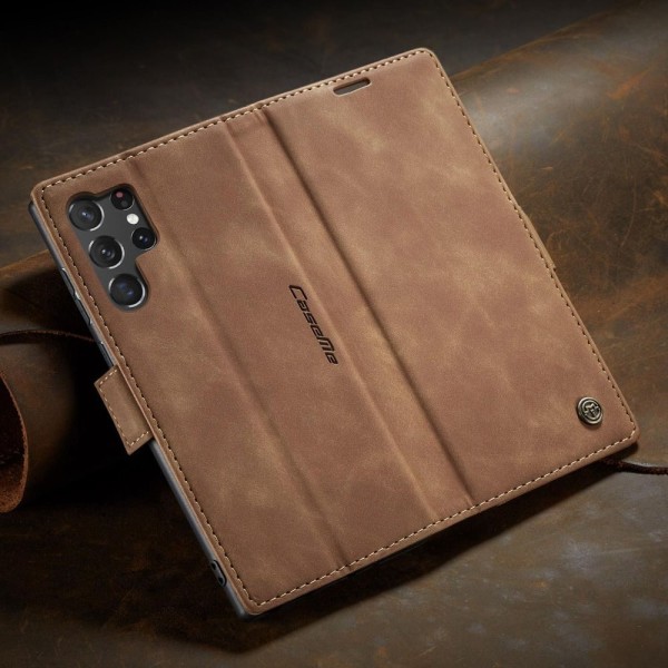 Чохол-книжка CaseMe Нубук для Samsung Galaxy S23 Ultra світло-коричневий