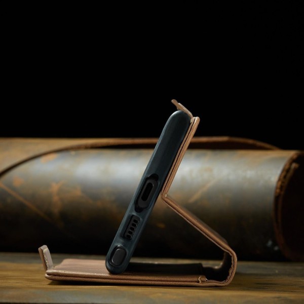 Чохол-книжка CaseMe Нубук для Samsung Galaxy S23 Ultra світло-коричневий