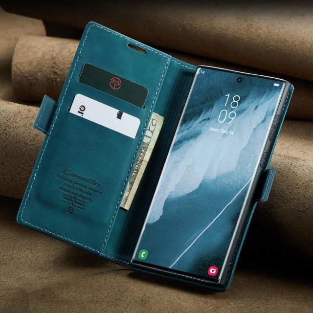Чохол-книжка CaseMe Нубук для Samsung Galaxy S23 Ultra бірюзовий
