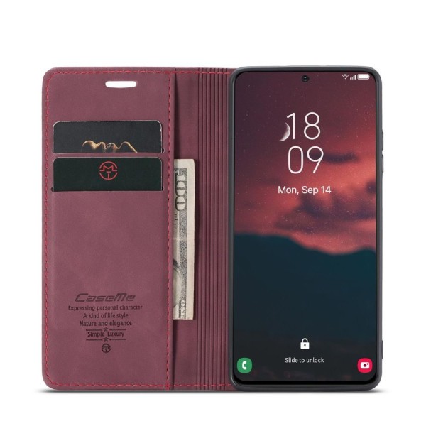 Чохол-книжка CaseMe Нубук для Samsung Galaxy S23 бордовий