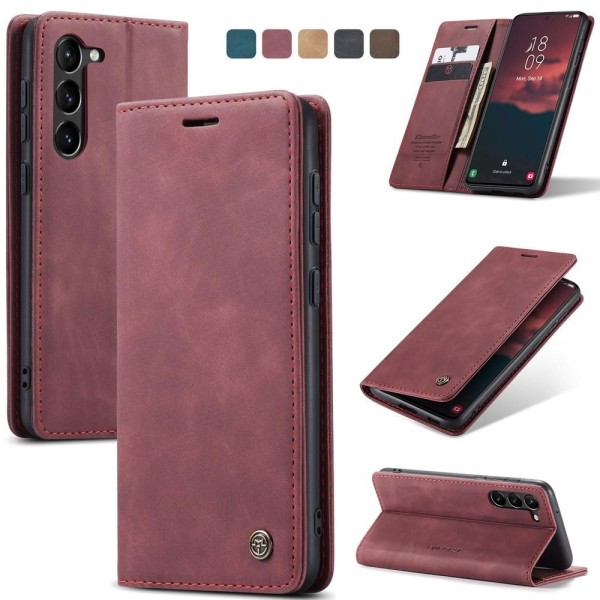 Чохол-книжка CaseMe Нубук для Samsung Galaxy S23 бордовий