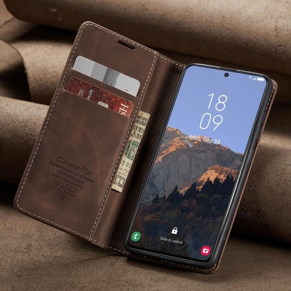 Чохол-книжка CaseMe Нубук для Samsung Galaxy S23 темно-коричневий