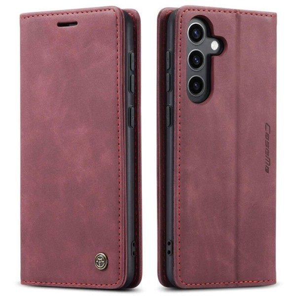 Чохол-книжка CaseMe Нубук для Samsung Galaxy S24 FE бордовий