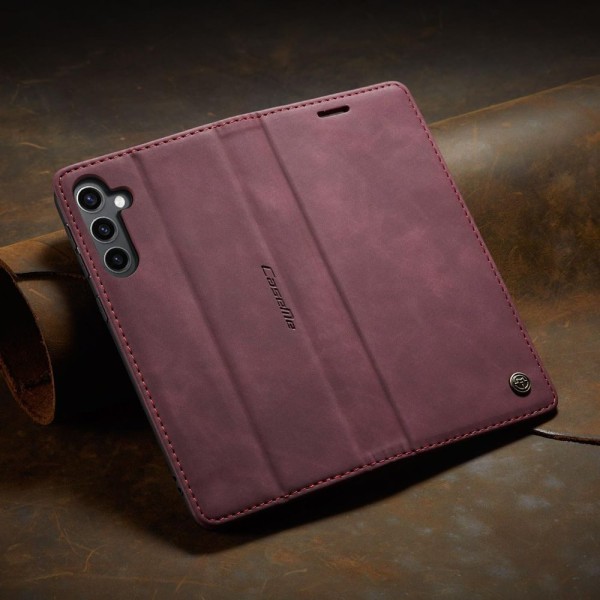 Чохол-книжка CaseMe Нубук для Samsung Galaxy S24 FE бордовий