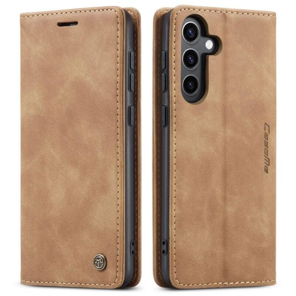 Чохол-книжка CaseMe Нубук для Samsung Galaxy S24 FE світло-коричневий