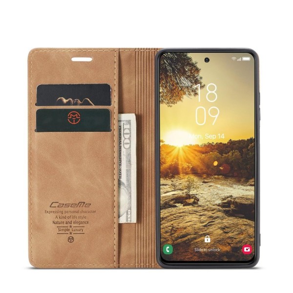 Чохол-книжка CaseMe Нубук для Samsung Galaxy S24 FE світло-коричневий