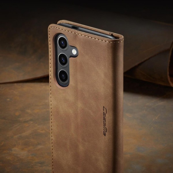 Чохол-книжка CaseMe Нубук для Samsung Galaxy S24 FE світло-коричневий