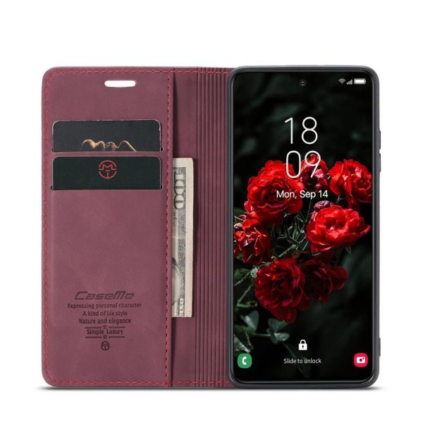 Чохол-книжка CaseMe Нубук для Samsung Galaxy S24+ бордовий