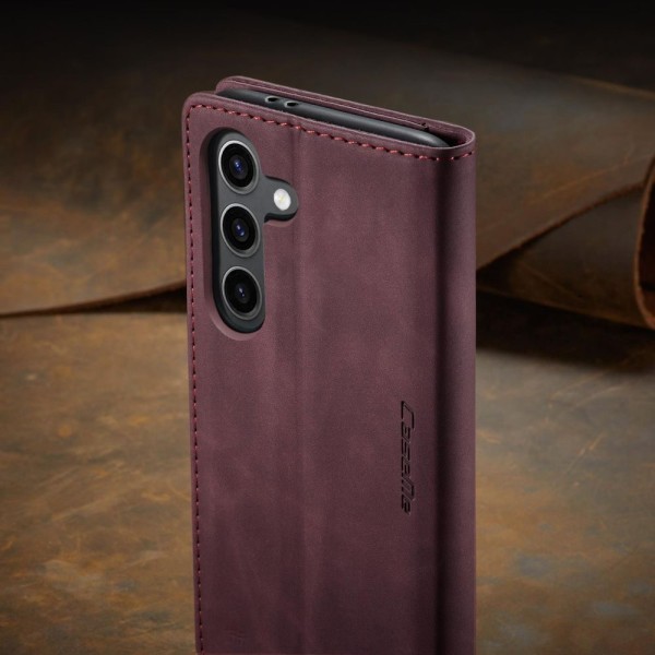 Чохол-книжка CaseMe Нубук для Samsung Galaxy S24+ бордовий
