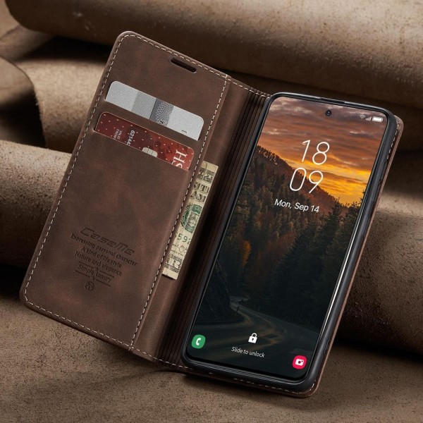 Чохол-книжка CaseMe Нубук для Samsung Galaxy S24+ темно-коричневий