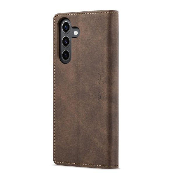 Чохол-книжка CaseMe Нубук для Samsung Galaxy S24+ темно-коричневий