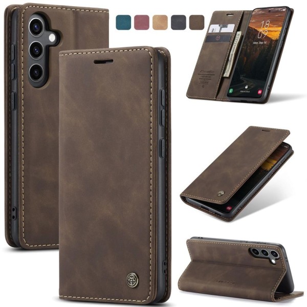 Чохол-книжка CaseMe Нубук для Samsung Galaxy S24+ темно-коричневий