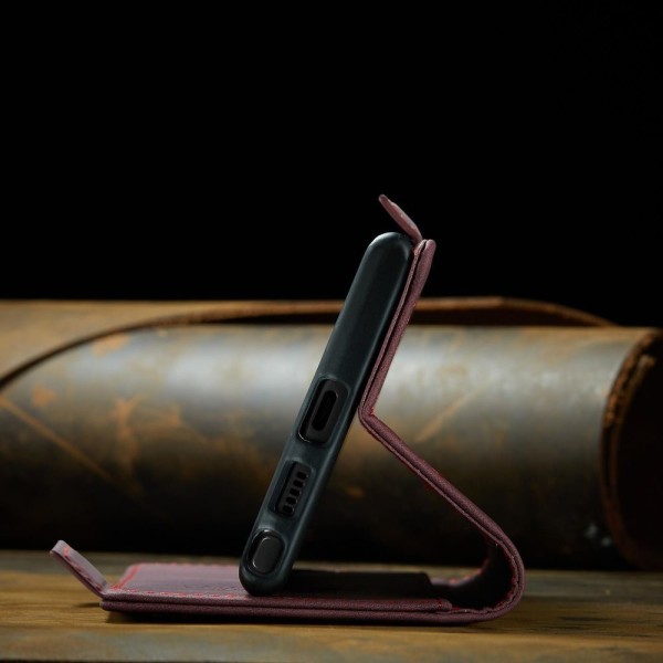 Чохол-книжка CaseMe Нубук для Samsung Galaxy S24 Ultra бордовий
