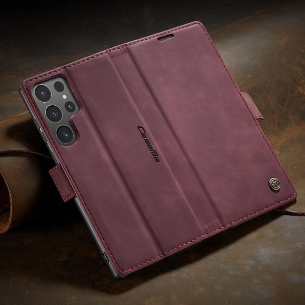 Чохол-книжка CaseMe Нубук для Samsung Galaxy S24 Ultra бордовий