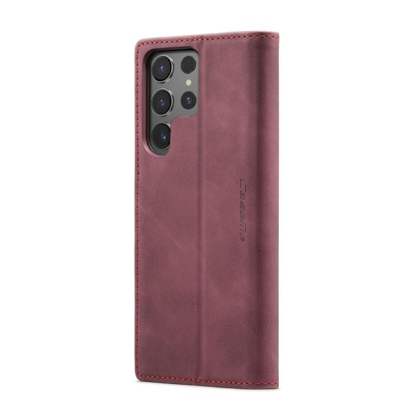 Чохол-книжка CaseMe Нубук для Samsung Galaxy S24 Ultra бордовий