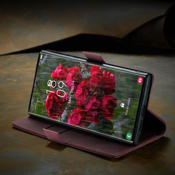 Чохол-книжка CaseMe Нубук для Samsung Galaxy S24 Ultra бордовий