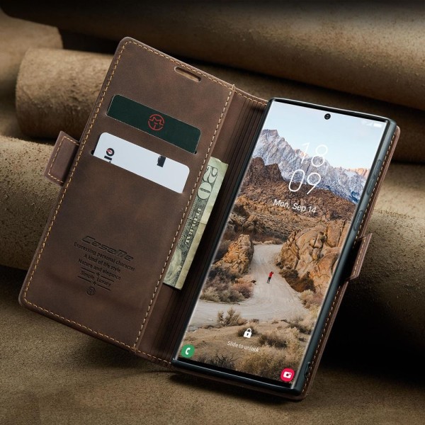 Чохол-книжка CaseMe Нубук для Samsung Galaxy S24 Ultra темно-коричневий