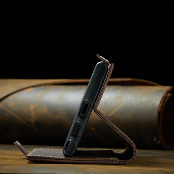 Чохол-книжка CaseMe Нубук для Samsung Galaxy S24 Ultra темно-коричневий