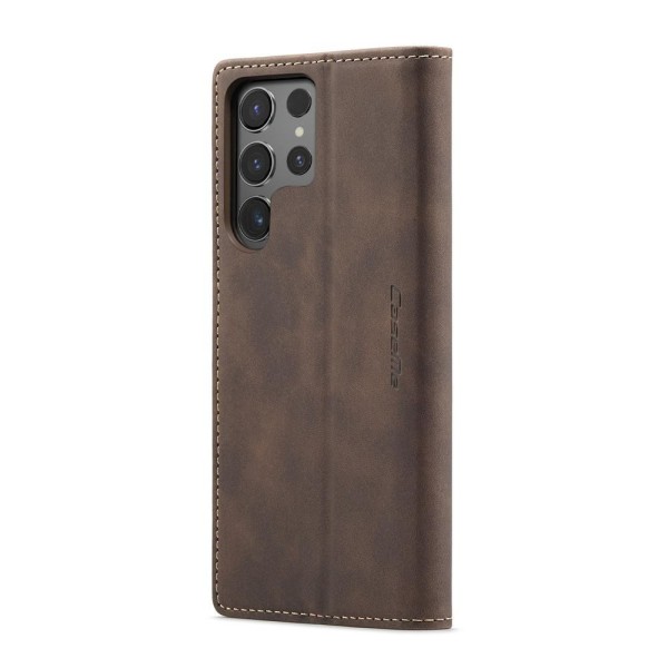 Чохол-книжка CaseMe Нубук для Samsung Galaxy S24 Ultra темно-коричневий