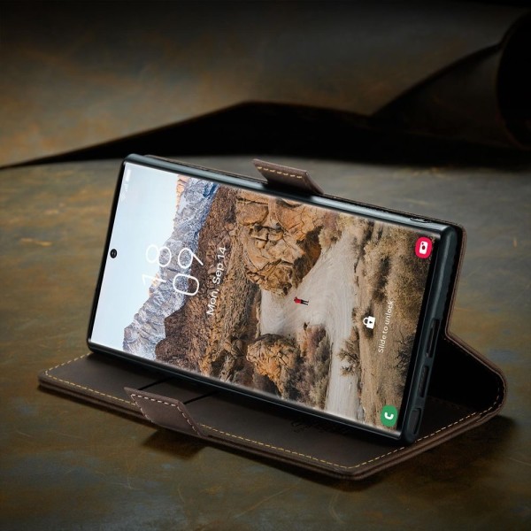 Чохол-книжка CaseMe Нубук для Samsung Galaxy S24 Ultra темно-коричневий