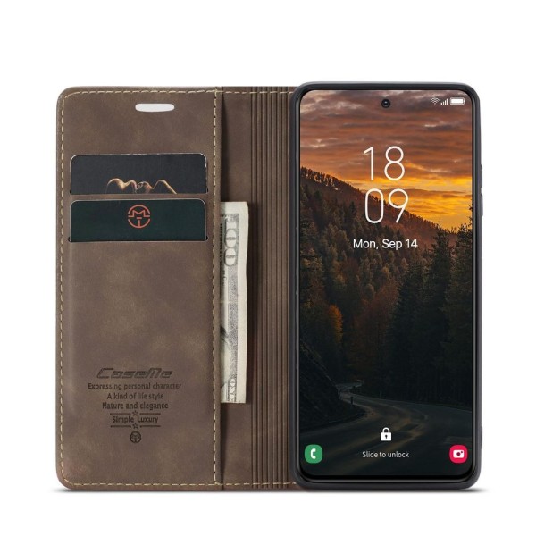 Чохол-книжка CaseMe Нубук для Samsung Galaxy S24 темно-коричневий